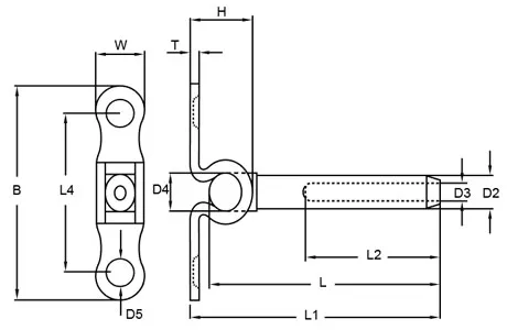 Drawing of CLGR® Stainless Steel Hand Swage Deck Toggle Drawing of CLGR® Stainless Steel Hand Swage Deck Toggle