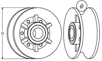 Drawing of CLGR® Stainless Steel Sheave Wire Rope Pulley Brass Bushing Drawing of CLGR® Stainless Steel Sheave Wire Rope Pulley Brass Bushing