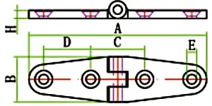 drawing of CLGR® Stainless Steel Strap Hinge with Four Holes 25×100mm drawing of CLGR® Stainless Steel Strap Hinge with Four Holes 25×100mm