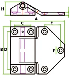 Drawing of CLGR® Stainless Steel Door Hinge 100*114mm Drawing of CLGR® Stainless Steel Door Hinge 100*114mm