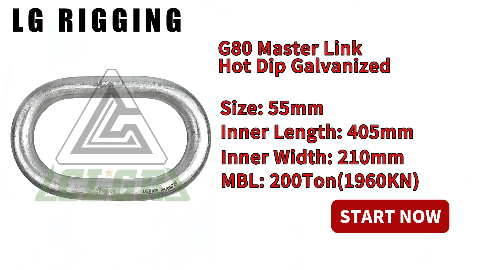 Breaking Strength Test 55×405×210mm G80 Master Link Hot Dip Galvanized
