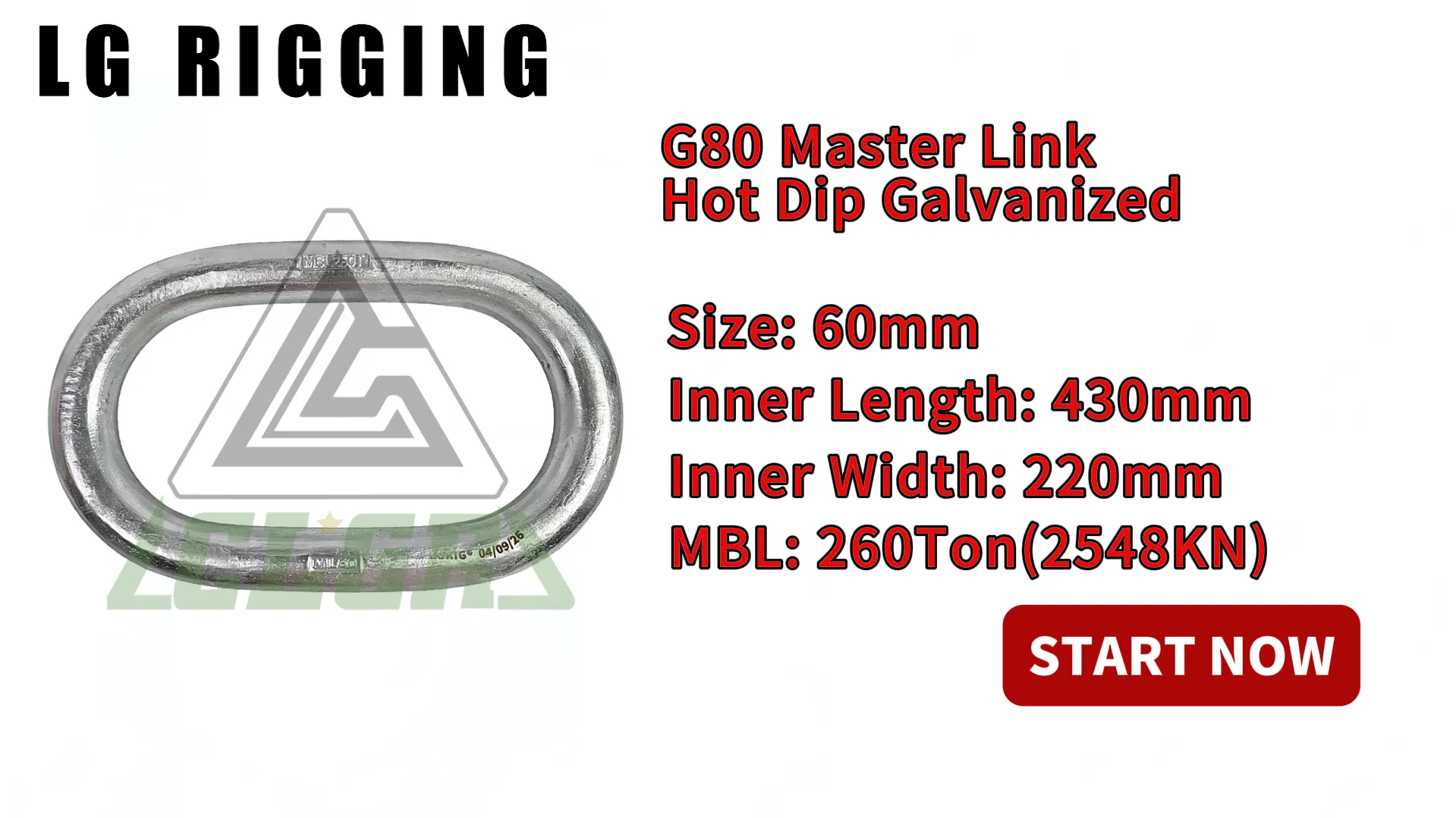 Breaking Strength Test 60×430×220mm G80 Master Link Hot Dip Galvanized