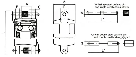 drawing-of-clgr®-steel-swivel-with-tapered-roller-thrust-bearing-greaseable drawing-of-clgr®-steel-swivel-with-tapered-roller-thrust-bearing-greaseable